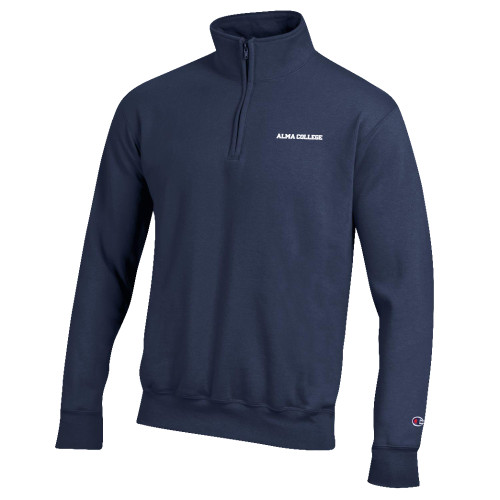 Champion Navy Fleece 1/4 Zip-Alma College Wordmark