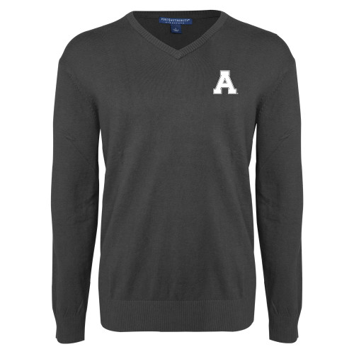 Charcoal Heather VNeck Sweater-Alma College Athletic A