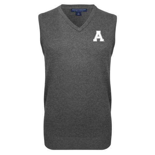 Charcoal VNeck Sweater Vest-Alma College Athletic A