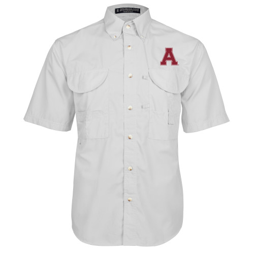 White Fishing Shirt Performance Short Sleeve-Alma College Athletic A