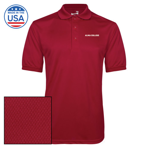 Cardinal Dry Mesh Polo-Alma College Wordmark