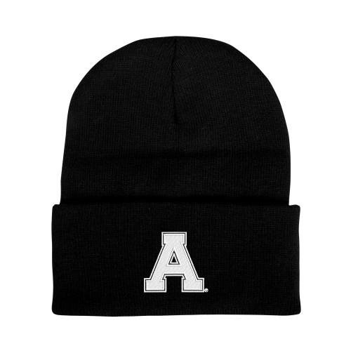 Black Knit Beanie w/Cuff-Alma College Athletic A
