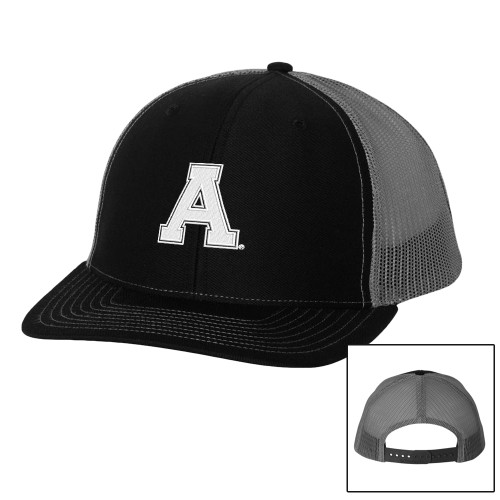 Richardson Black/Charcoal Trucker Hat-Alma College Athletic A
