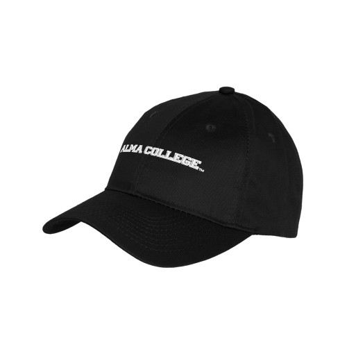 Youth Black Pro Style Hat-Alma College Wordmark