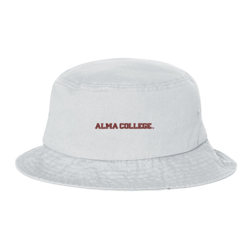 Sportsman White Bucket Hat-Alma College Wordmark