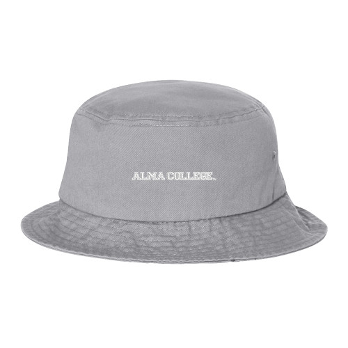Sportsman Grey Bucket Hat-Alma College Wordmark
