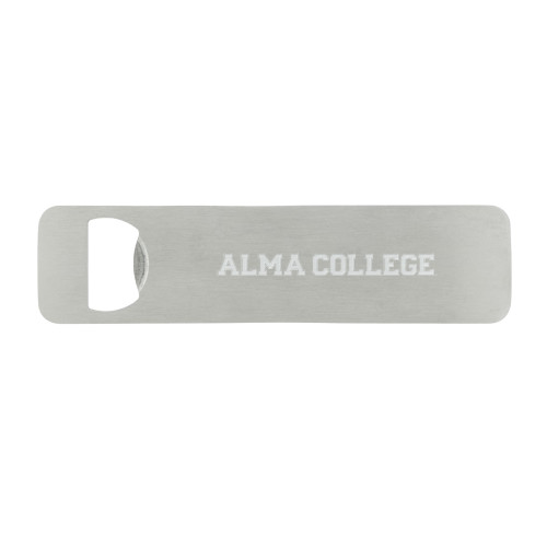 Magnetic Stainless Steel Bottle Opener-Alma College Wordmark  Engraved