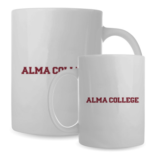 Full Color White Mug 15oz-Alma College Wordmark