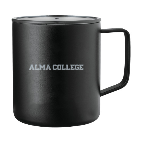 Rover Camp Vacuum Insulated Black Mug 14oz-Alma College Wordmark  Engraved