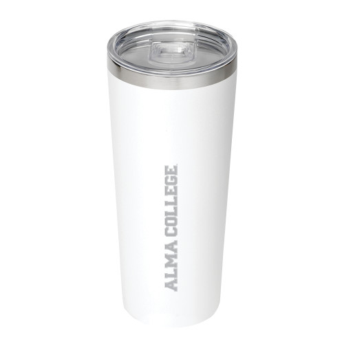 Thor Vacuum Insulated White Tumbler 22oz-Alma College Wordmark  Engraved