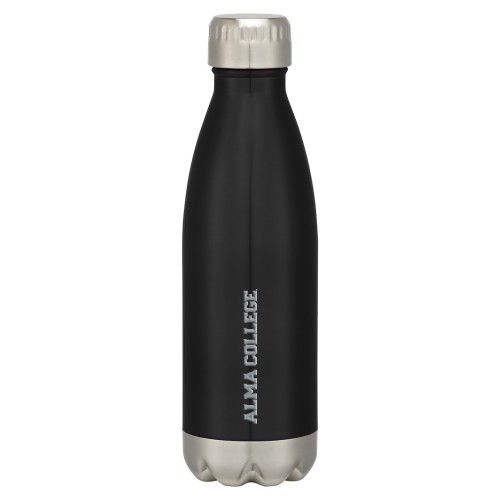 Swig Stainless Steel Black Bottle 16oz-Alma College Wordmark  Engraved