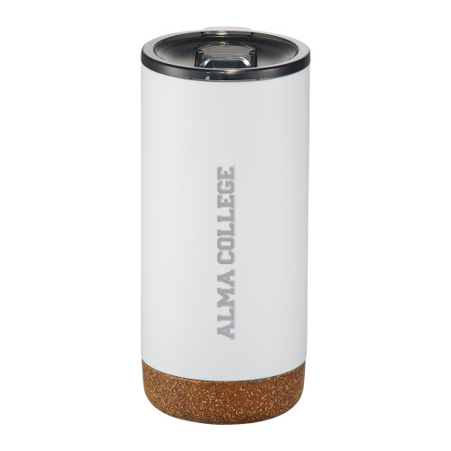 Valhalla Vacuum Insulated White Tumbler 16oz-Alma College Wordmark  Engraved