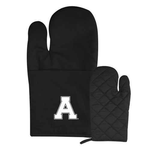Quilted Canvas Black Oven Mitt-Alma College Athletic A
