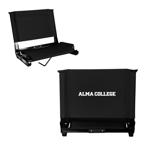 Stadium Chair Black-Alma College Wordmark