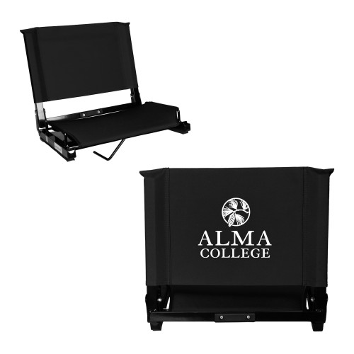 Stadium Chair Black-Alma College Institutional Wordmark