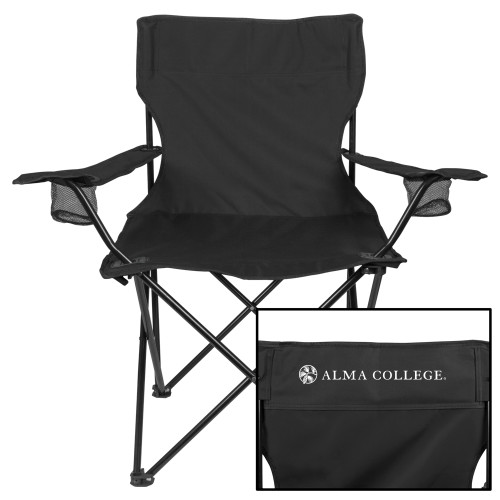 Deluxe Black Captains Chair-Alma College Institutional Wordmark Flat