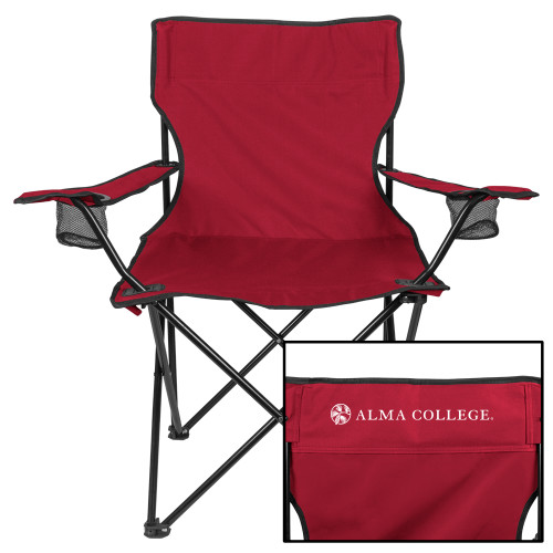 Deluxe Cardinal Captains Chair-Alma College Institutional Wordmark Flat