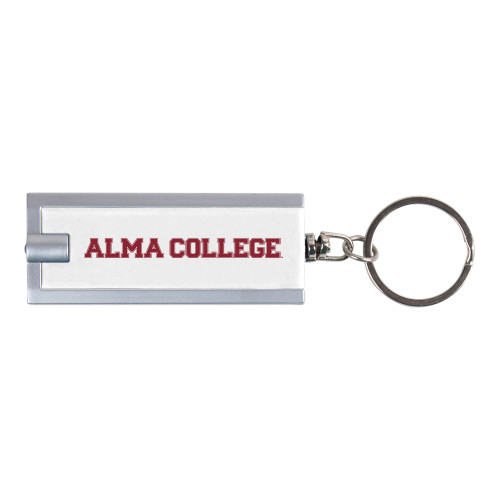 Turbo White Flashlight Key Holder-Alma College Wordmark