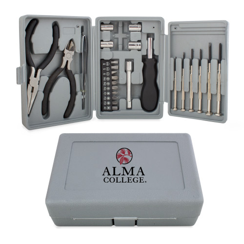 Compact 26 Piece Deluxe Tool Kit-Alma College Institutional Wordmark Stacked