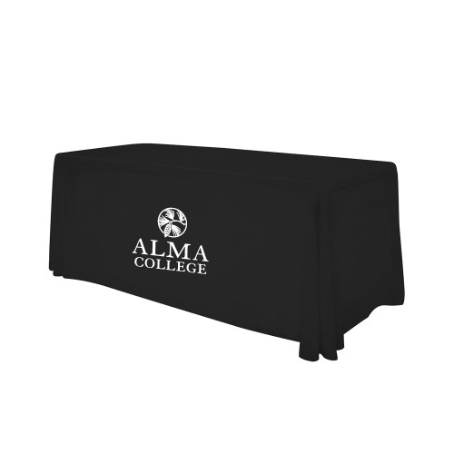 Black 6 foot Table Throw-Alma College Institutional Wordmark