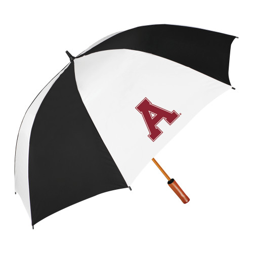 64 Inch Black/White Umbrella-Alma College Athletic A