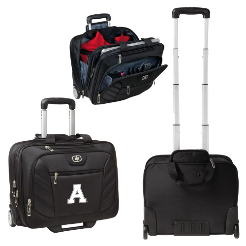OGIO Black Lucin Wheeled Computer Brief-Alma College Athletic A