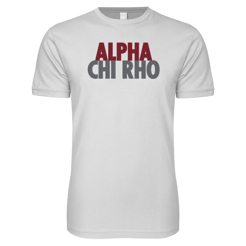  Next Level White SoftStyle T Shirt - Alpha Chi Rho with shield