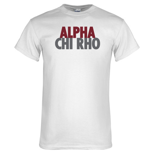 White T Shirt-Alpha Chi Rho with shield
