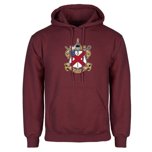 Maroon Fleece Hoodie-Crest