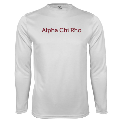 White Performance Long Sleeve Shirt-Alpha Chi Rho
