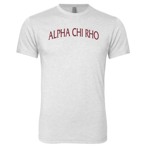  Next Level Heather White Triblend Tee - Alpha Chi Rho Arched