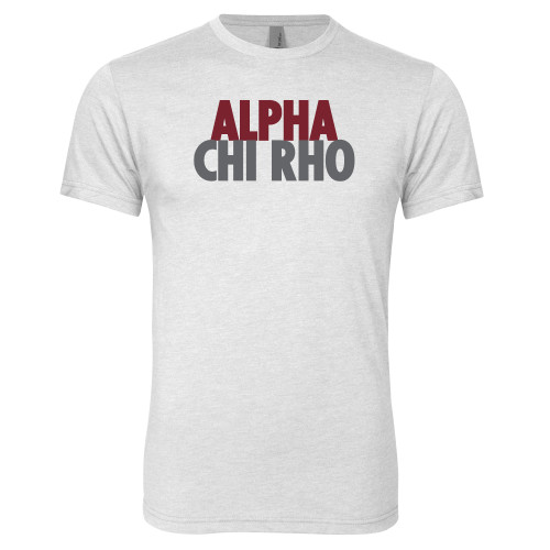  Next Level Heather White Triblend Tee - Alpha Chi Rho with shield