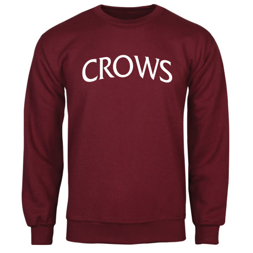 Maroon Fleece Crew-Crows Arched