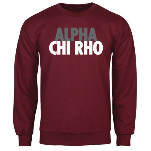 Maroon Fleece Crew-Alpha Chi Rho with shield