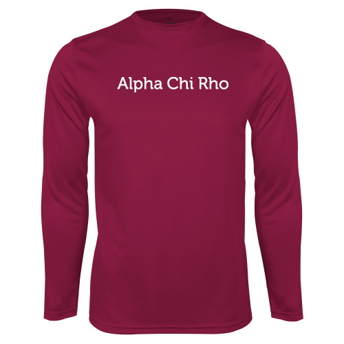 Maroon Performance Long Sleeve Shirt-Alpha Chi Rho