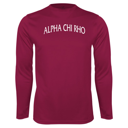 Maroon Performance Long Sleeve Shirt-Alpha Chi Rho Arched