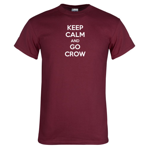 Maroon T Shirt-Keep Calm Go Crow