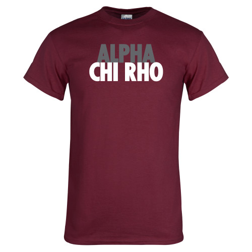 Maroon T Shirt-Alpha Chi Rho with shield