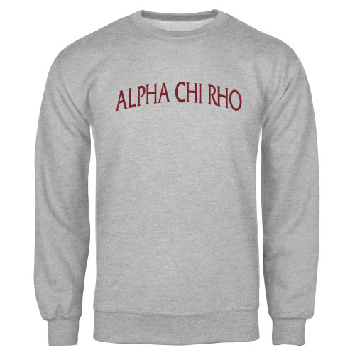 Grey Fleece Crew-Alpha Chi Rho Arched