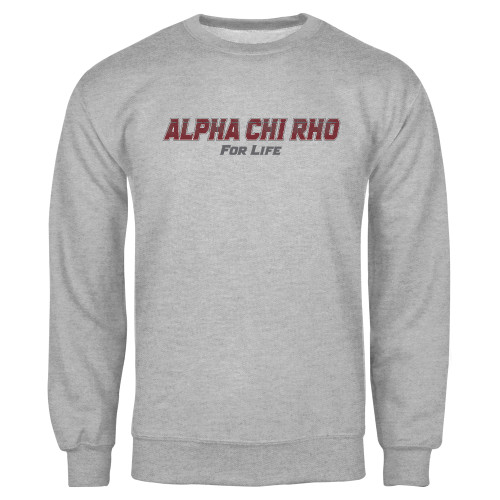 Grey Fleece Crew-Alpha Chi Rho For Life
