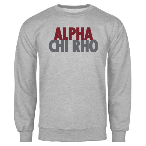Grey Fleece Crew-Alpha Chi Rho with shield