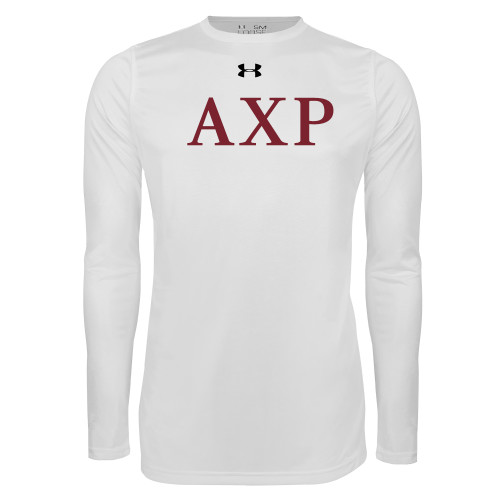 Under Armour White Long Sleeve Tech Tee-AXP