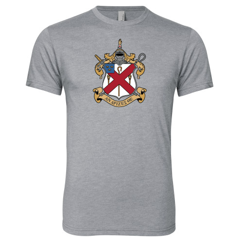  Next Level Heather Grey Triblend Tee - Crest