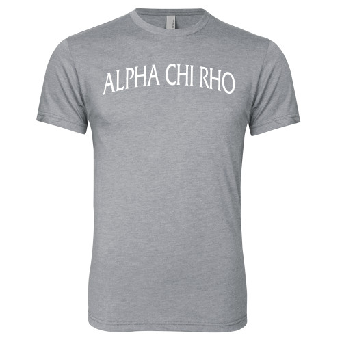  Next Level Heather Grey Triblend Tee - Alpha Chi Rho Arched