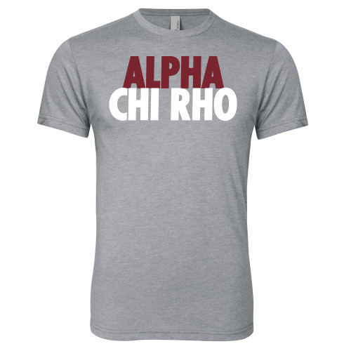  Next Level Heather Grey Triblend Tee - Alpha Chi Rho with shield