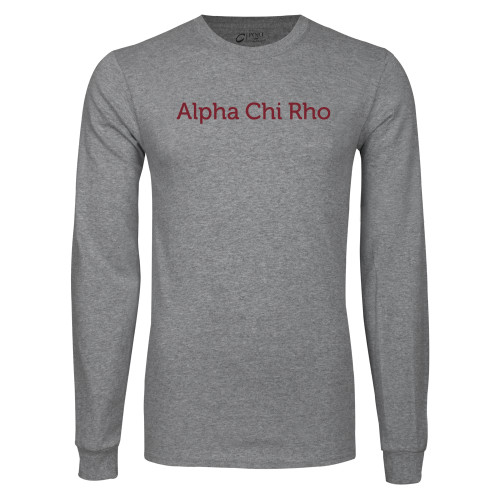Grey Long Sleeve T Shirt-Alpha Chi Rho
