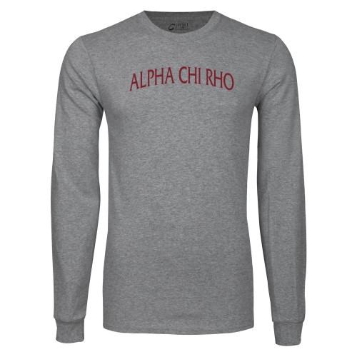 Grey Long Sleeve T Shirt-Alpha Chi Rho Arched