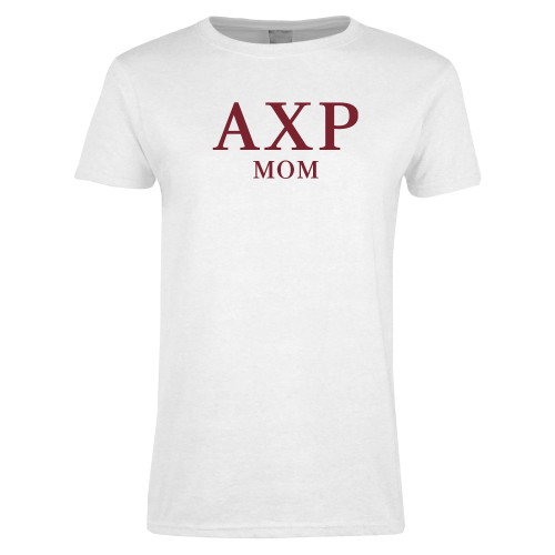 Womens White Short Sleeve Tee-Mom