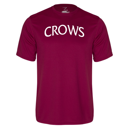 Maroon Performance Tee-Crows Arched