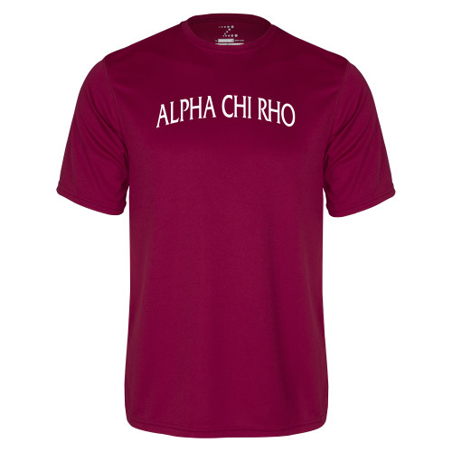 Maroon Performance Tee-Alpha Chi Rho Arched